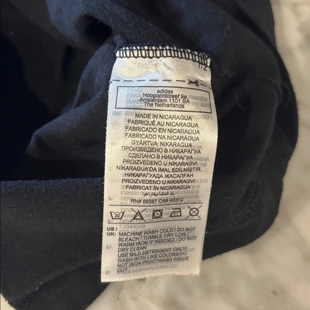 Adidas Black Tee with Multicolor Logo